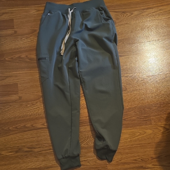 Figs Zamora High Waisted Scrubs- Moss Color, Small- Regular - Picture 2 of 5